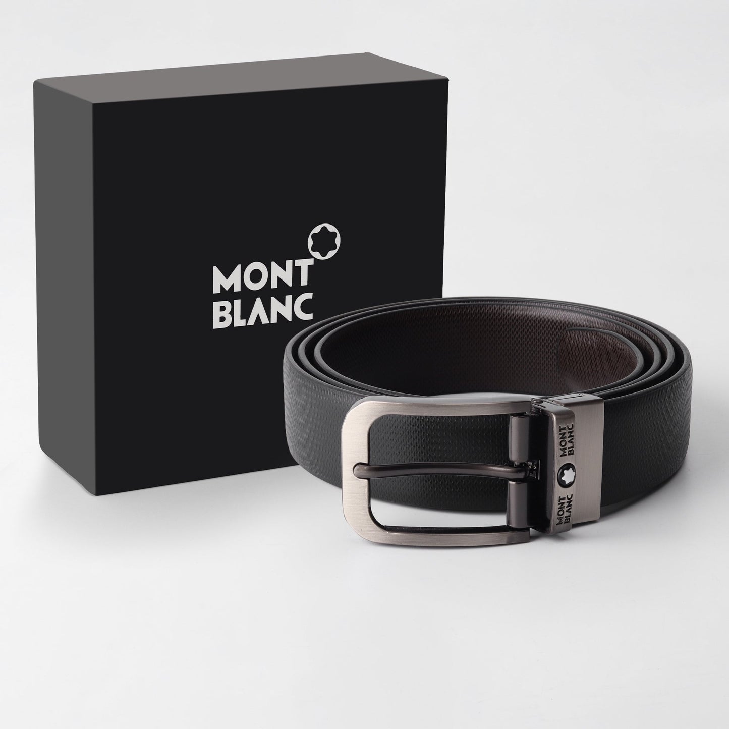 Icon Reversible Belt – Ash Steel & Coffee