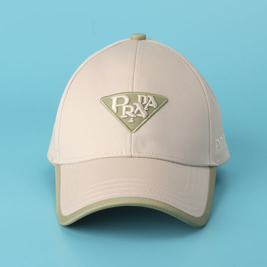 Beige & Olive Green Logo Cap