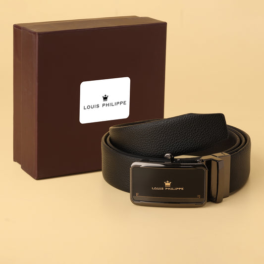 Philippe Reversible Black Leather Belt with Gloss Buckle