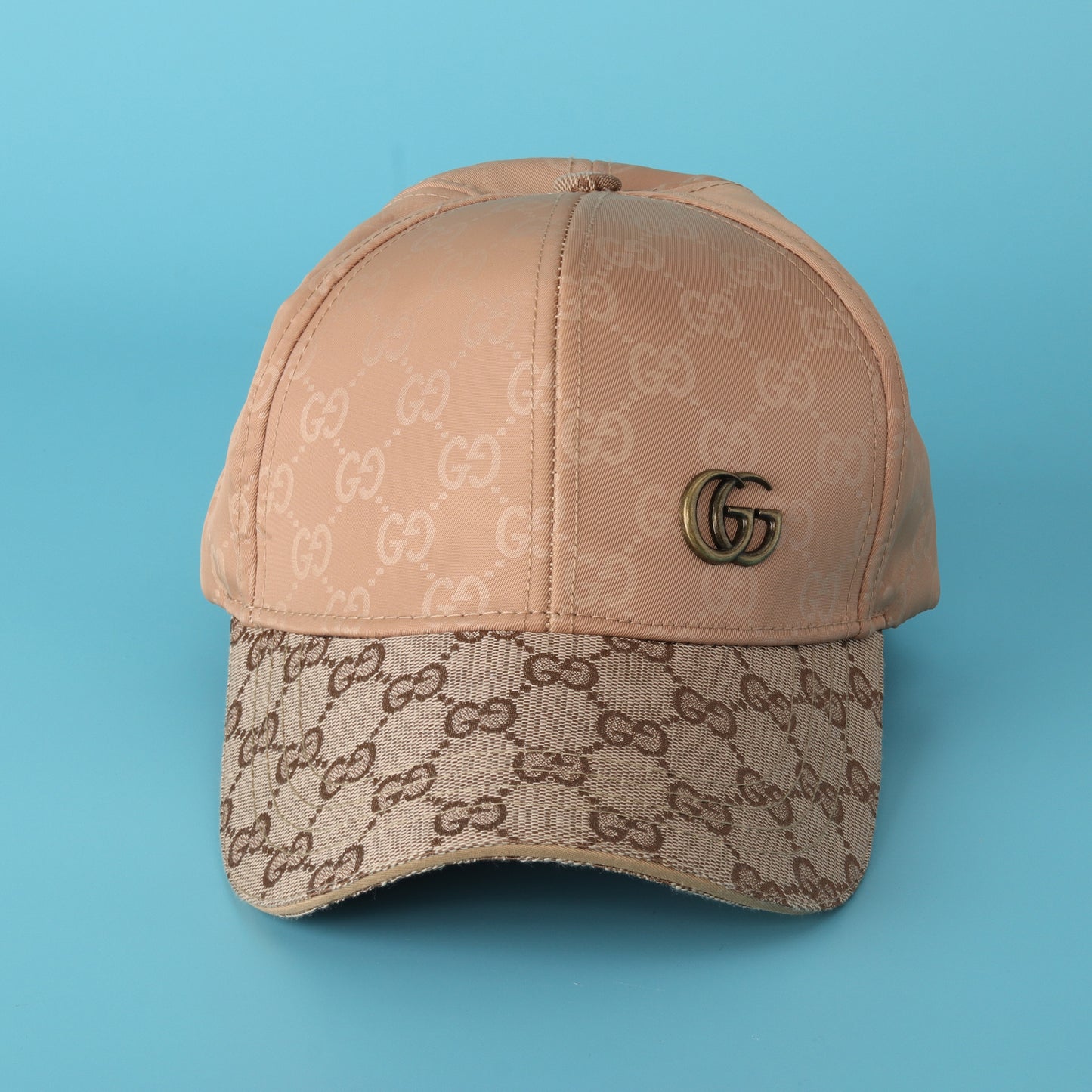 Luxury Beige GG Monogram Cap – Designer Streetwear Style