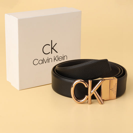 Gold CK Logo Buckle Belt