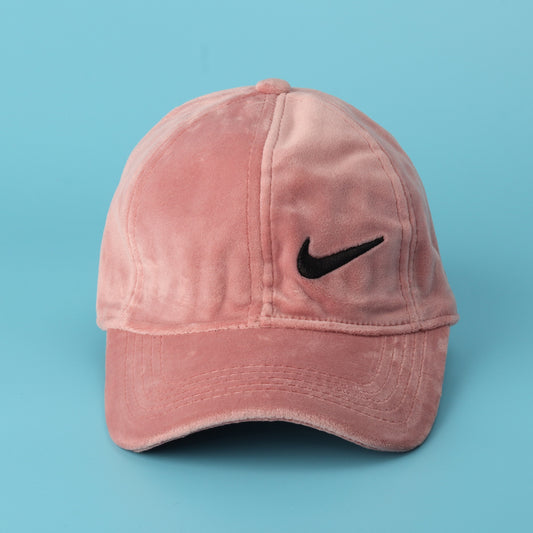 Blush Pink Velour Baseball Cap