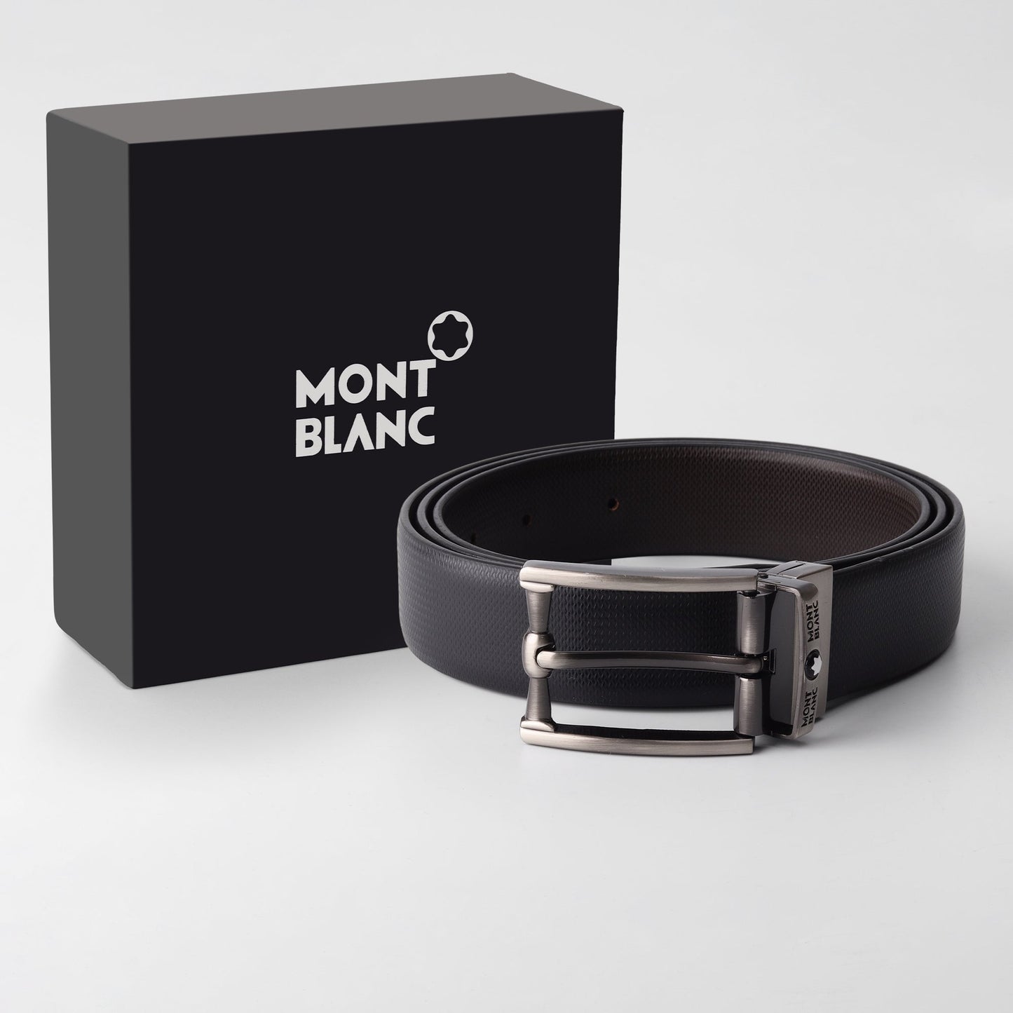 Modern Reversible Belt – Gunmetal Noir