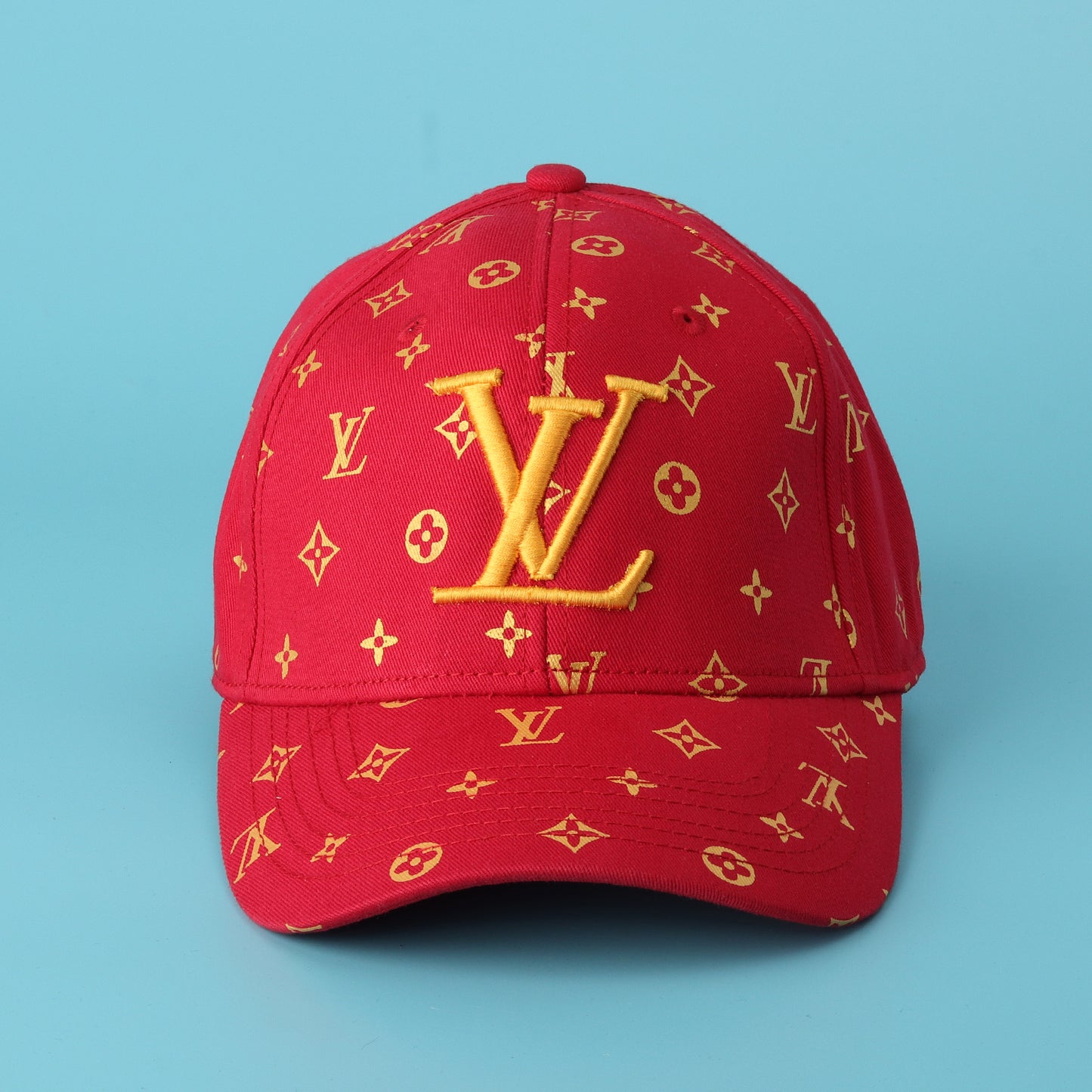 Vuitton Monogram Red & Gold Cap