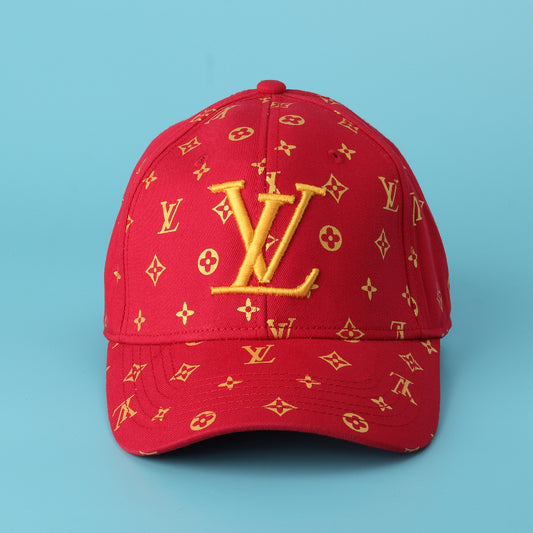 Vuitton Monogram Red & Gold Cap