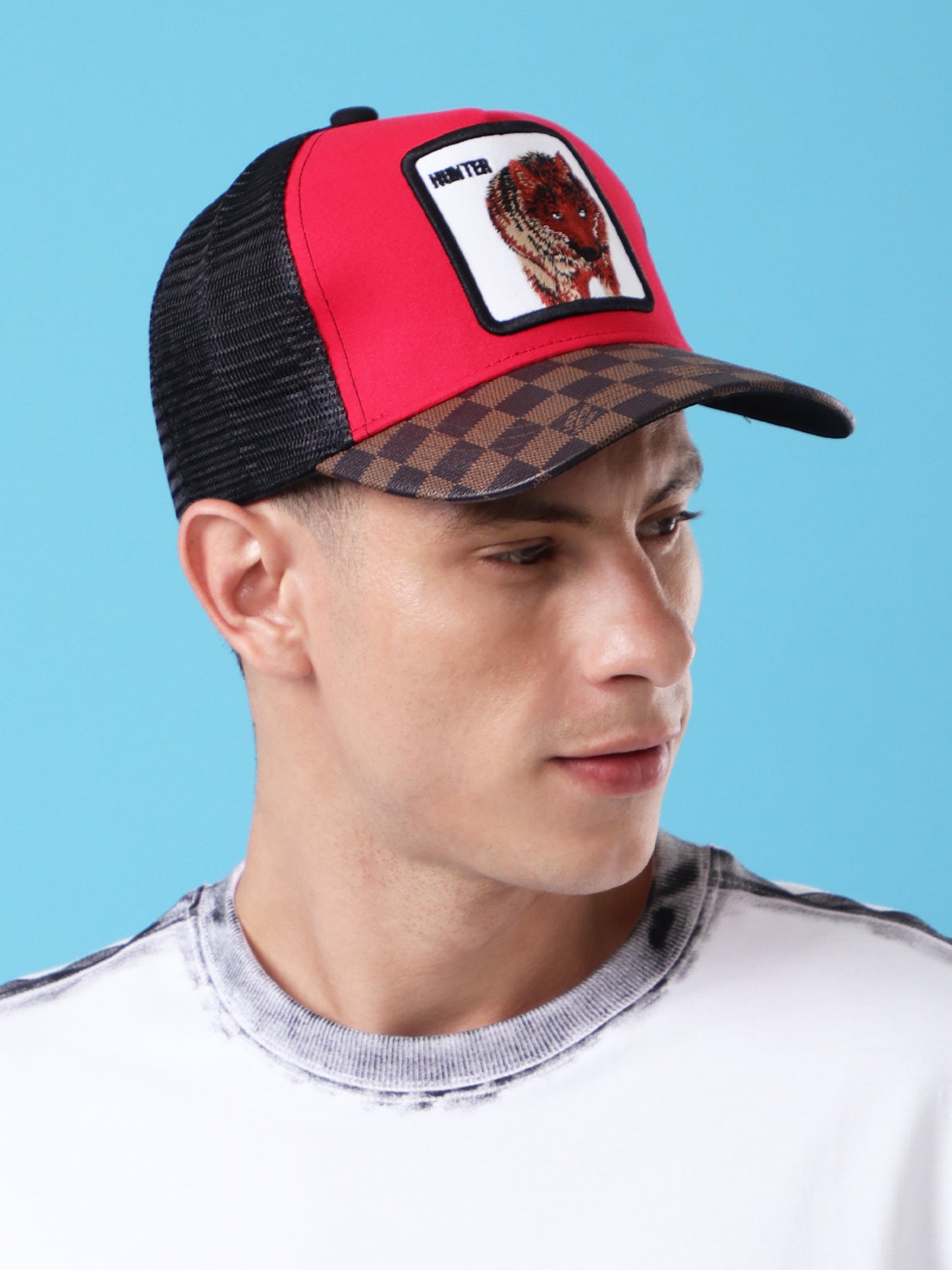 Hunter Wolf Embroidered Trucker Cap – Bold Streetwear Essential
