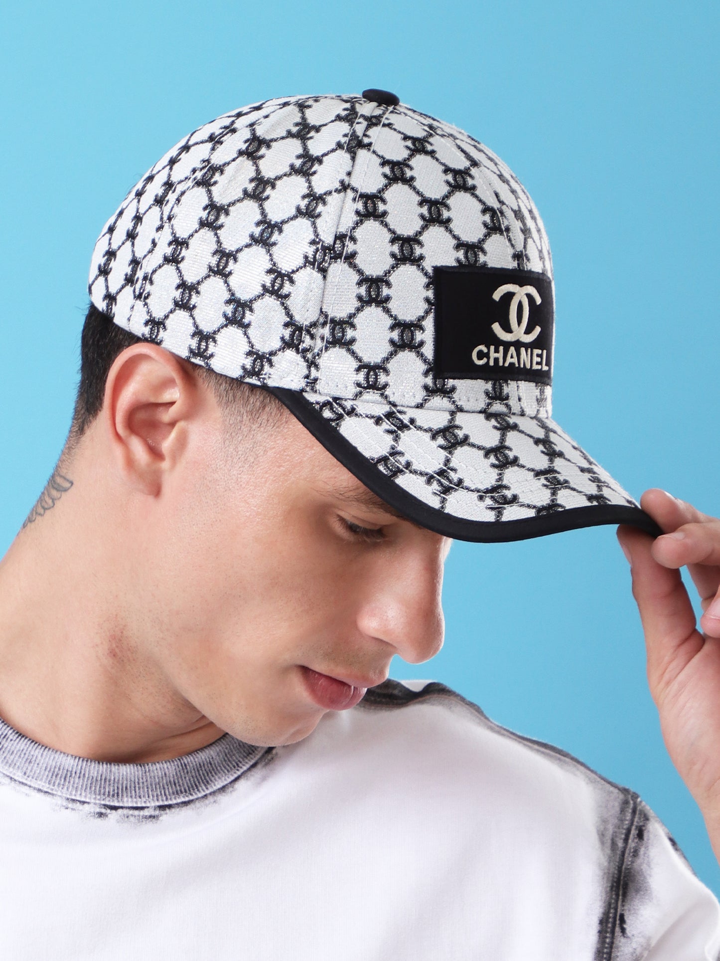 Black & White Baseball Cap – Designer Streetwear Hat