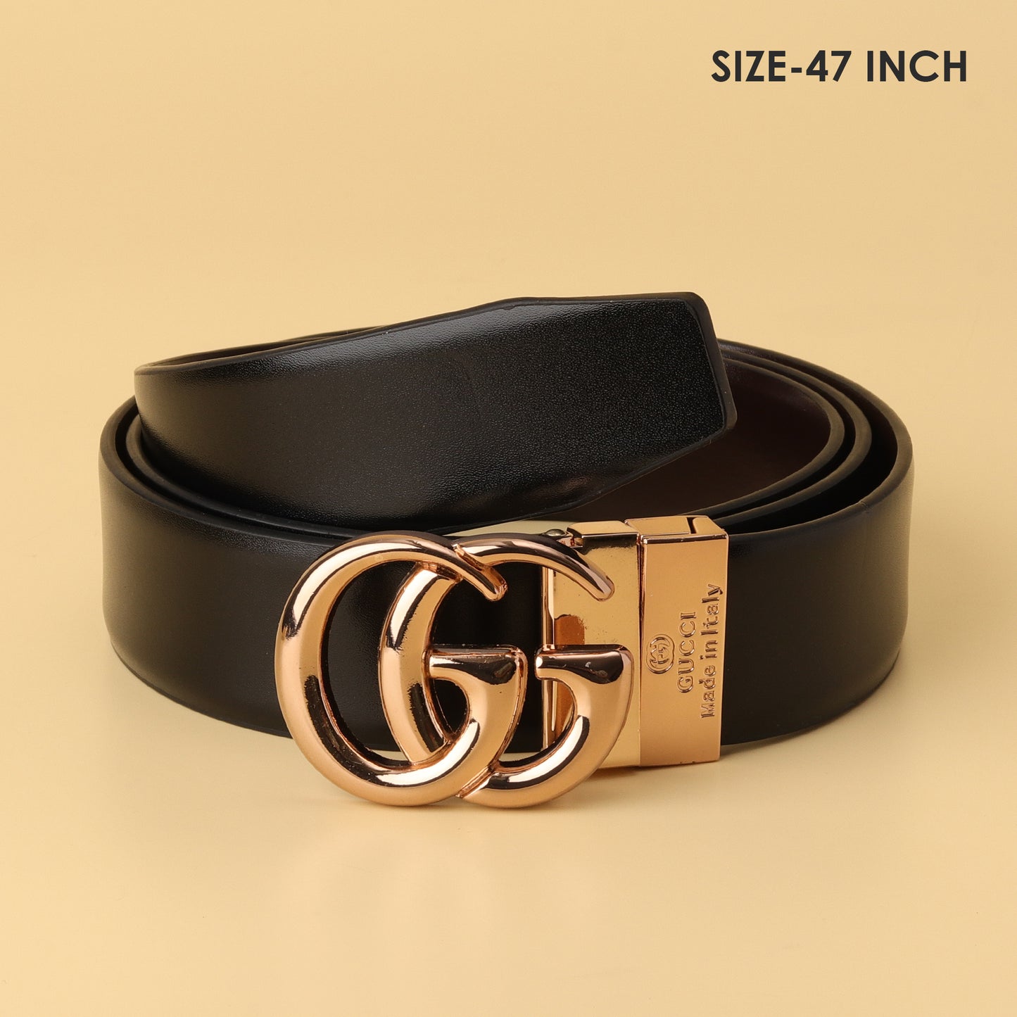 GG Reversible Leather Belt – Rose Gold Buckle