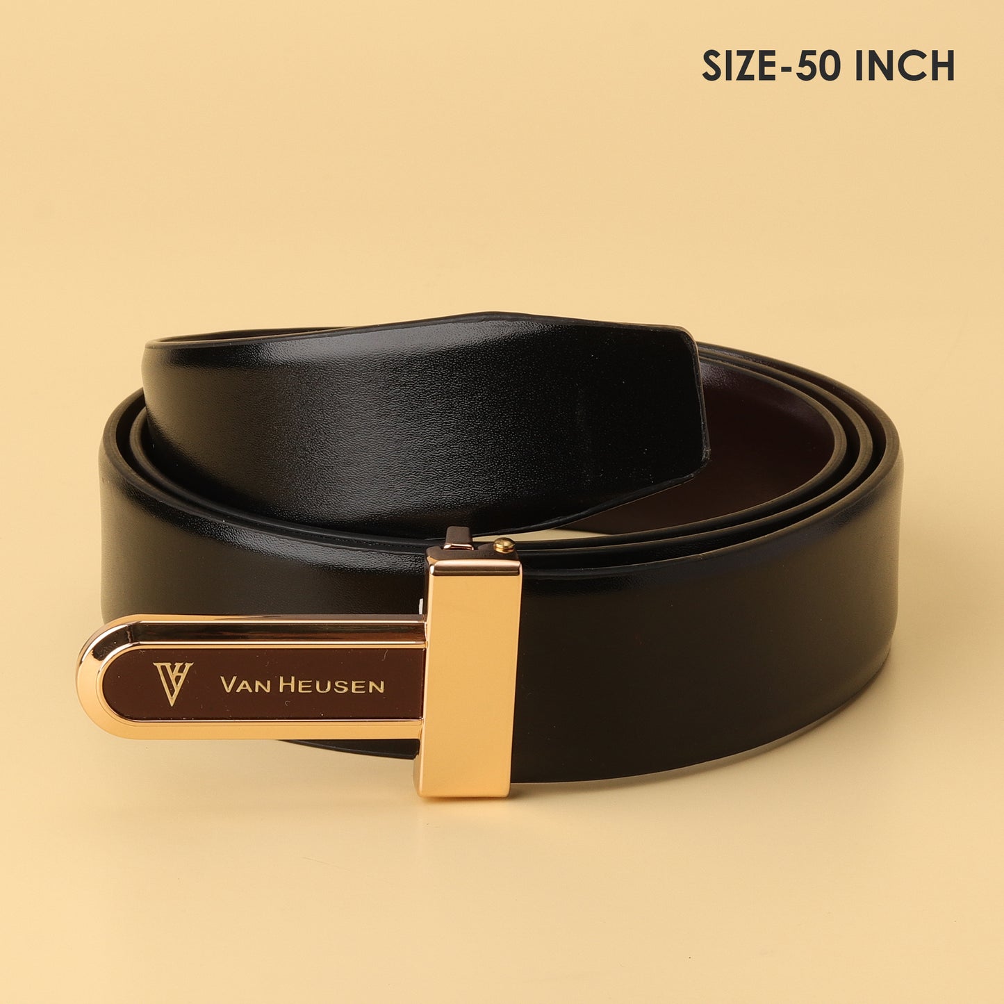 Luxe Reversible Leather Belt with Gold-Tone Buckle