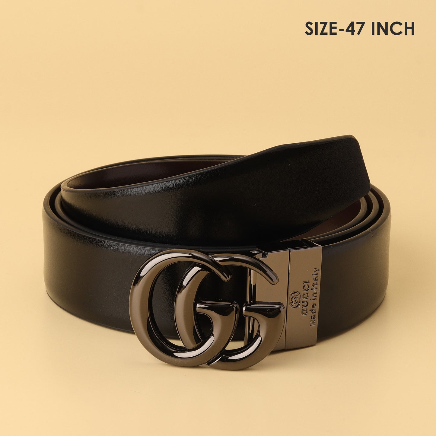 Gunmetal GG Logo Buckle Belt