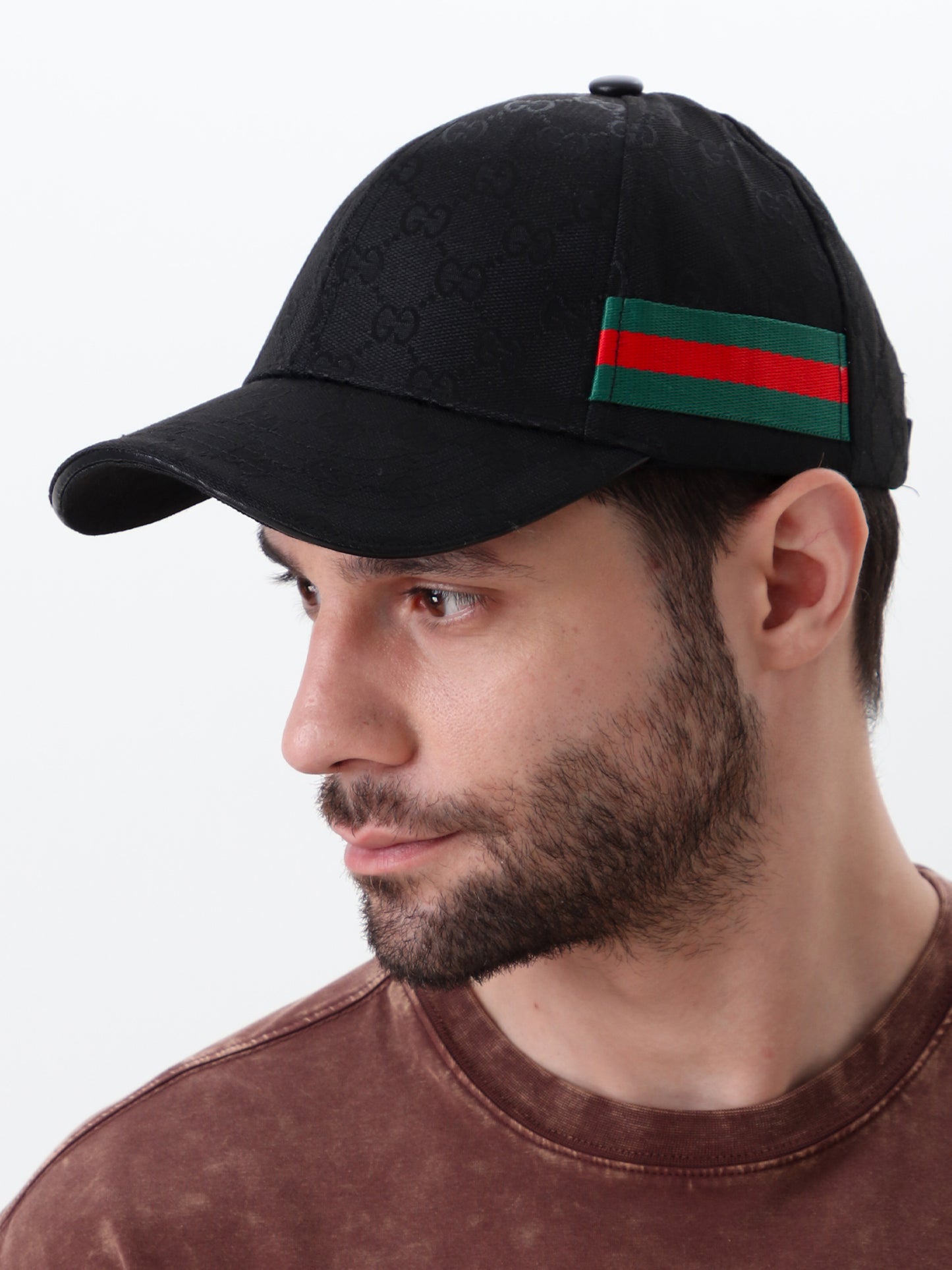 Gucci Black  Web Stripe Cap