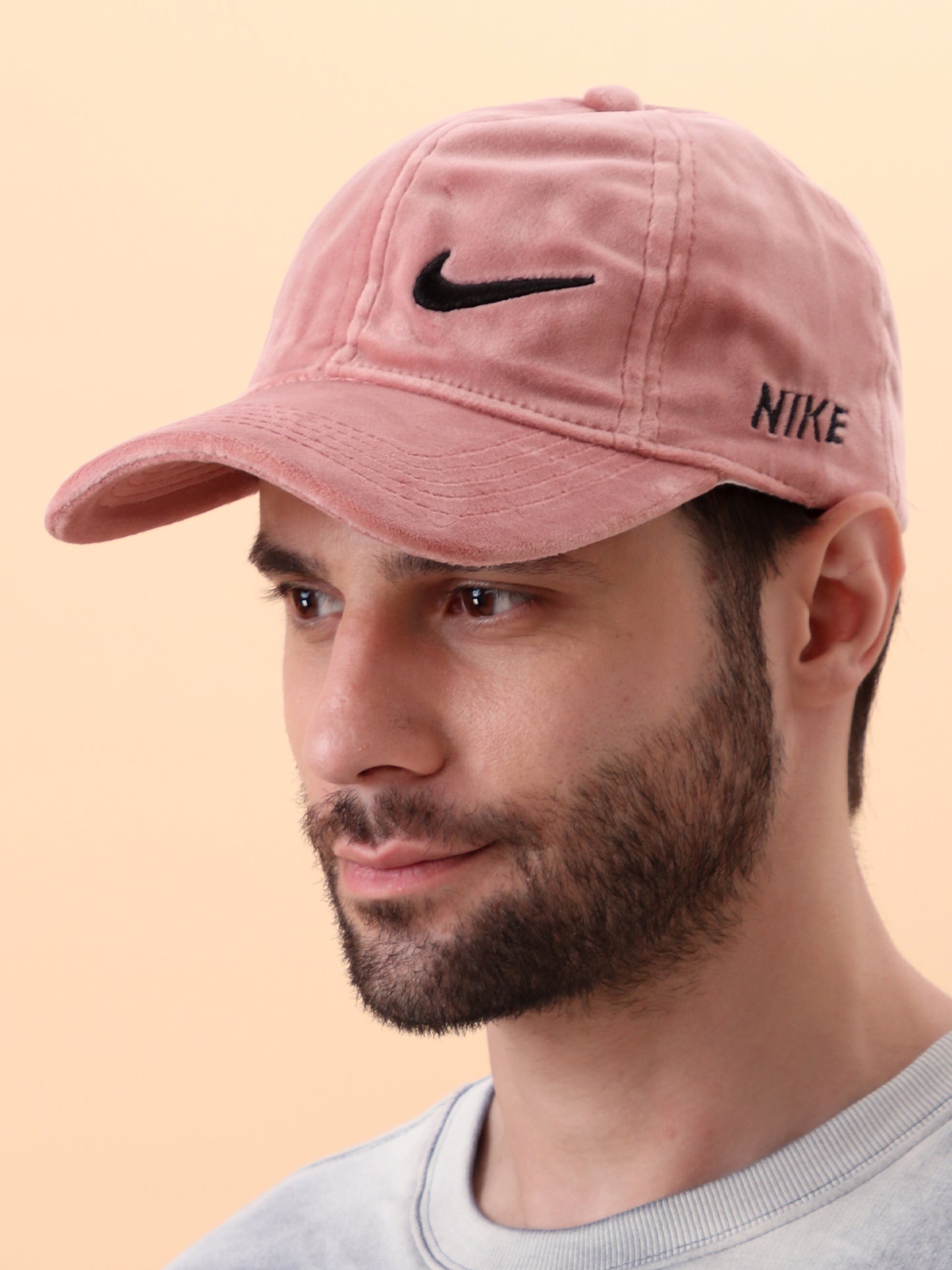 Blush Pink Velour Baseball Cap