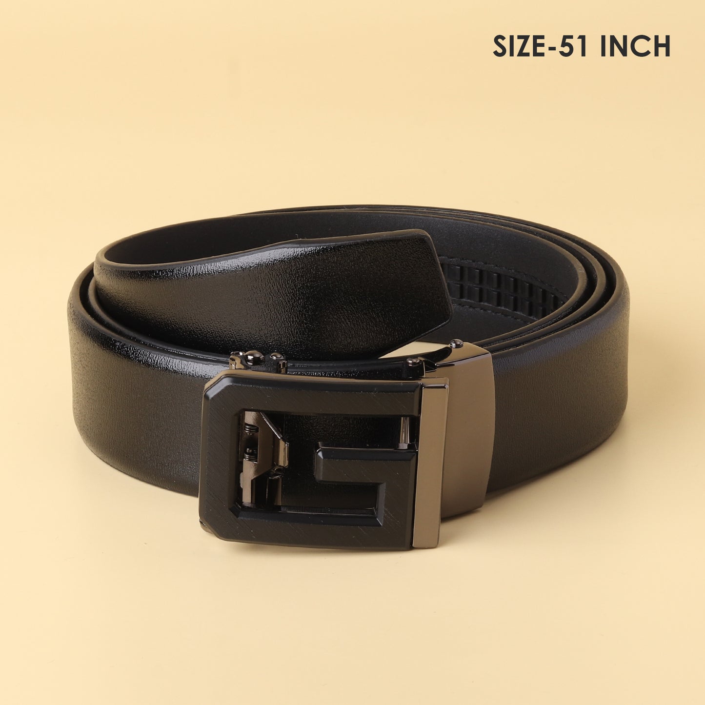 Black G-Buckle Leather Belt