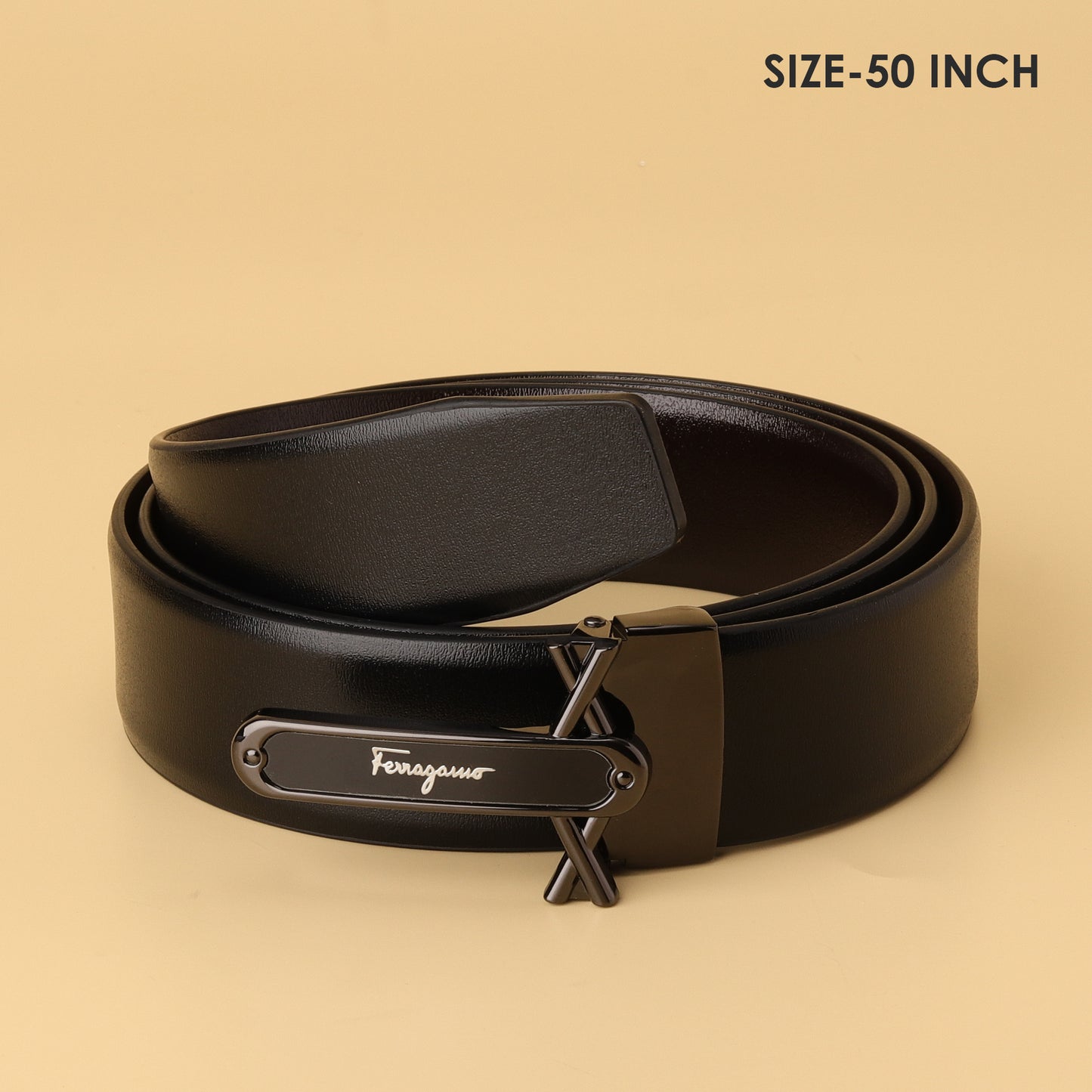 Gunmetal Vara-Inspired Buckle Belt
