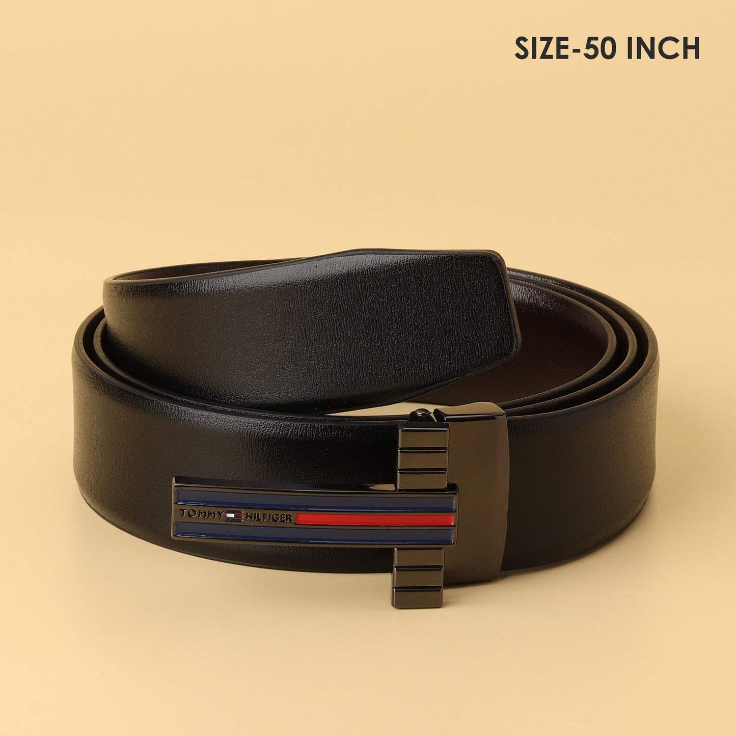 Hilfiger Men’s Reversible Belt with Signature Stripe Buckle