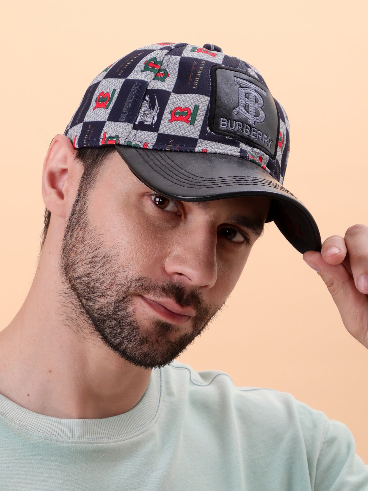 Burberry  Leather-Patch Cap