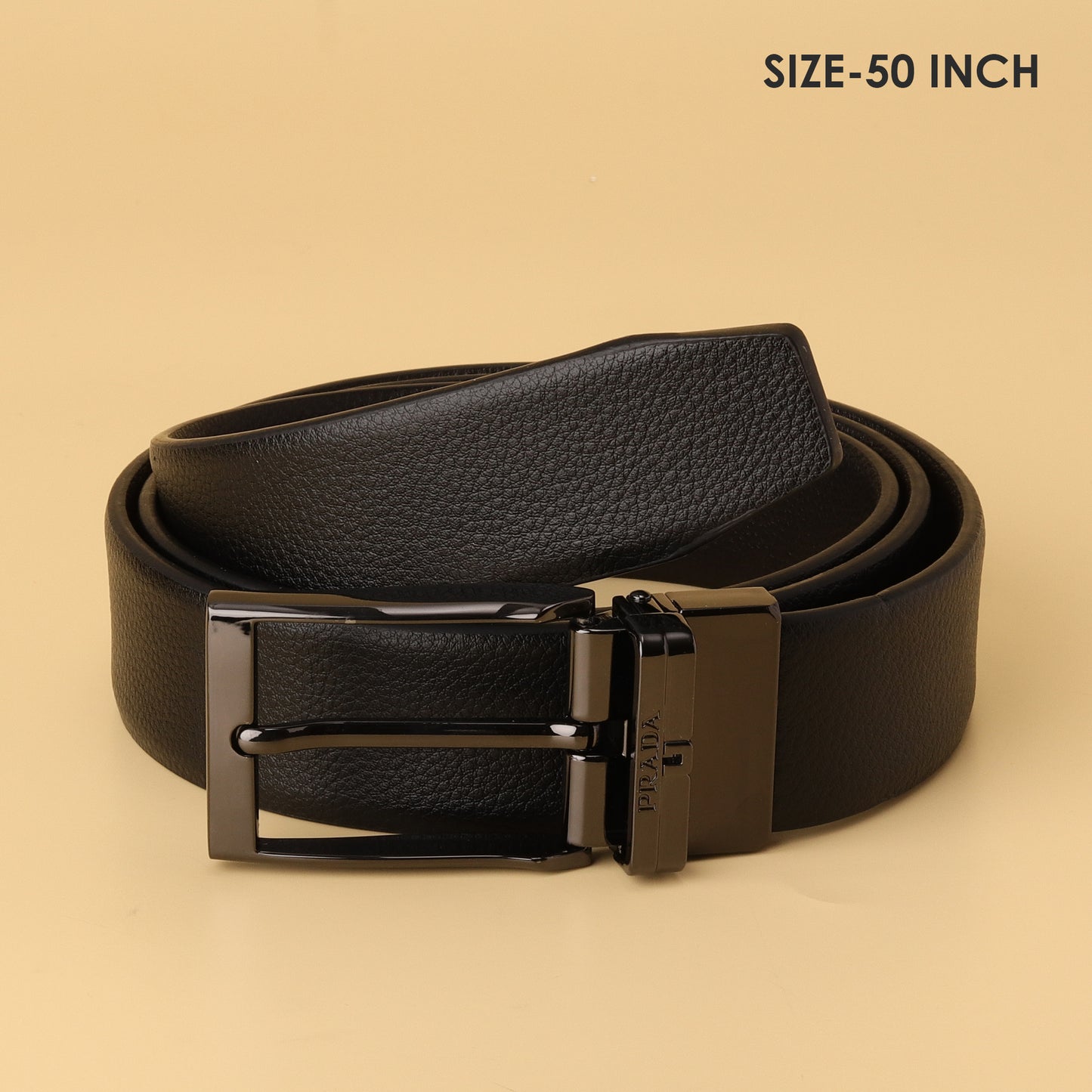 Reversible Leather Belt with Gunmetal Buckle