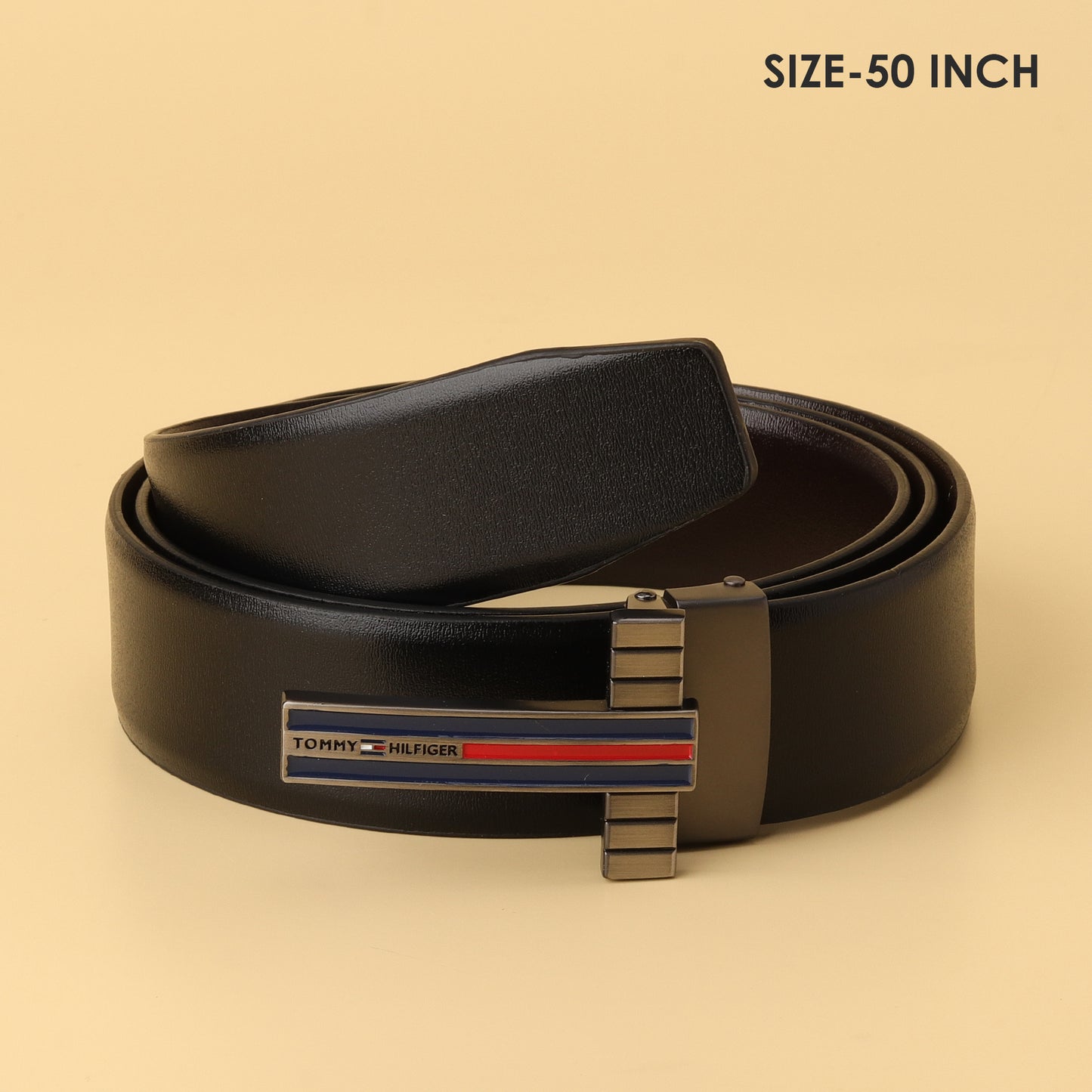 Leather Belt with Signature Buckle