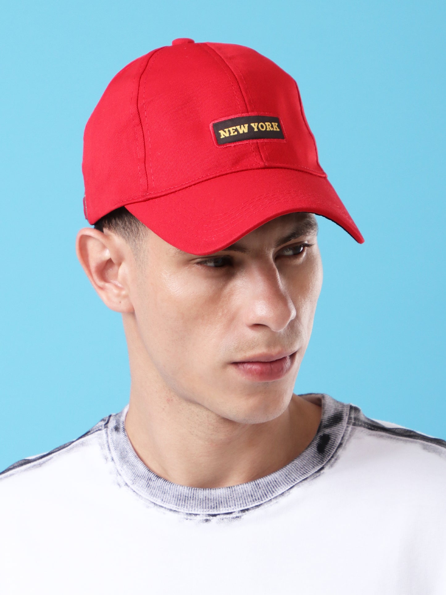 lassic Red "New York" Baseball Cap – Casual Streetwear Style