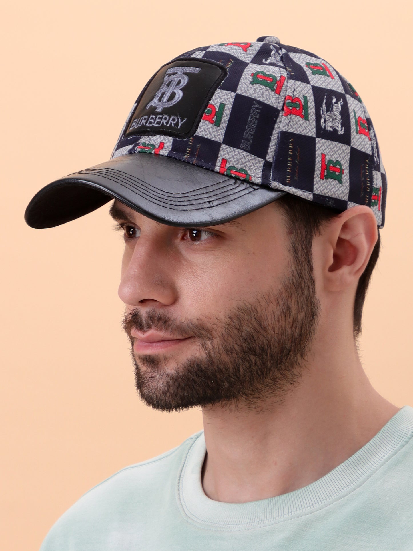 Burberry  Leather-Patch Cap