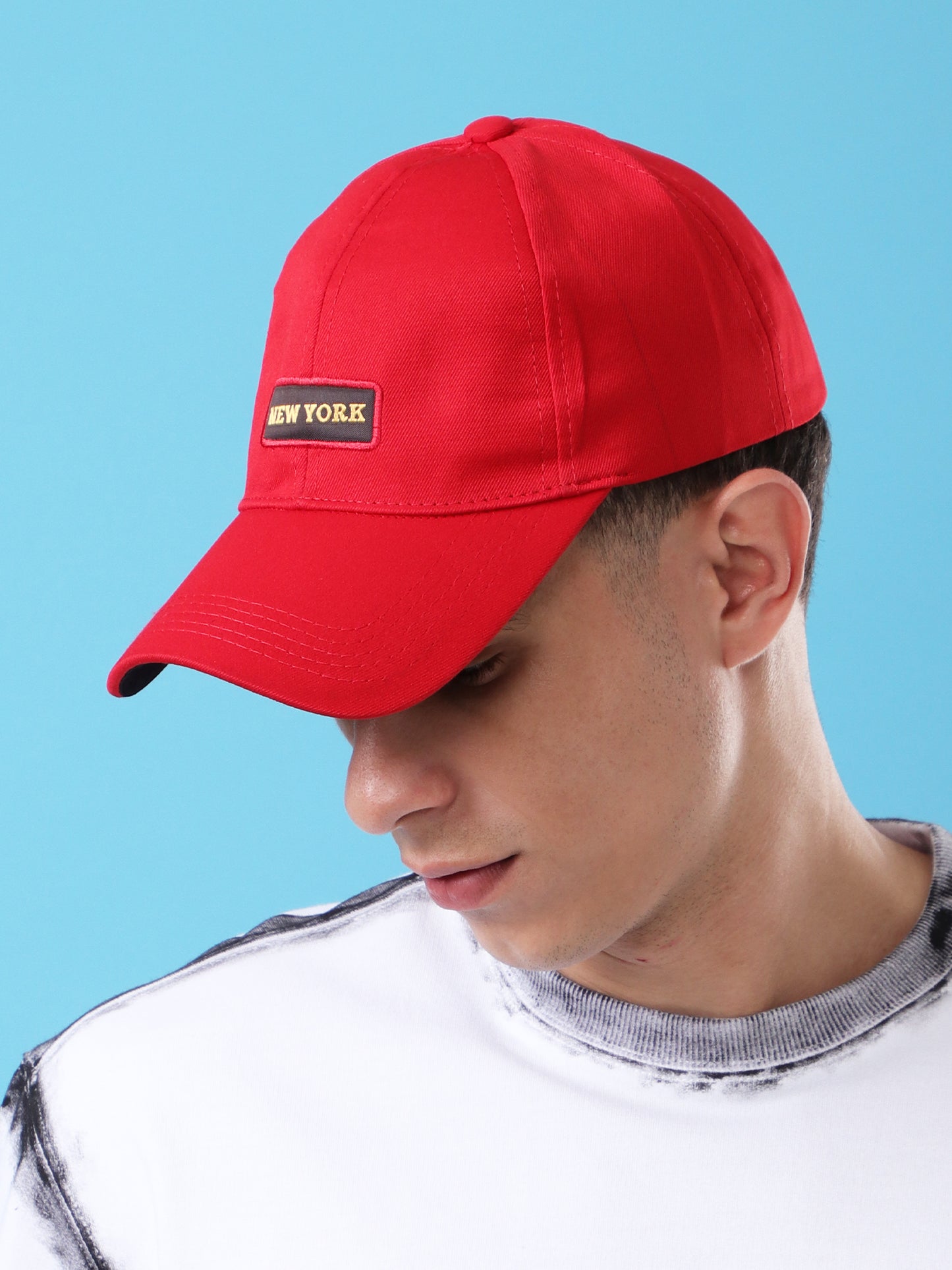 lassic Red "New York" Baseball Cap – Casual Streetwear Style