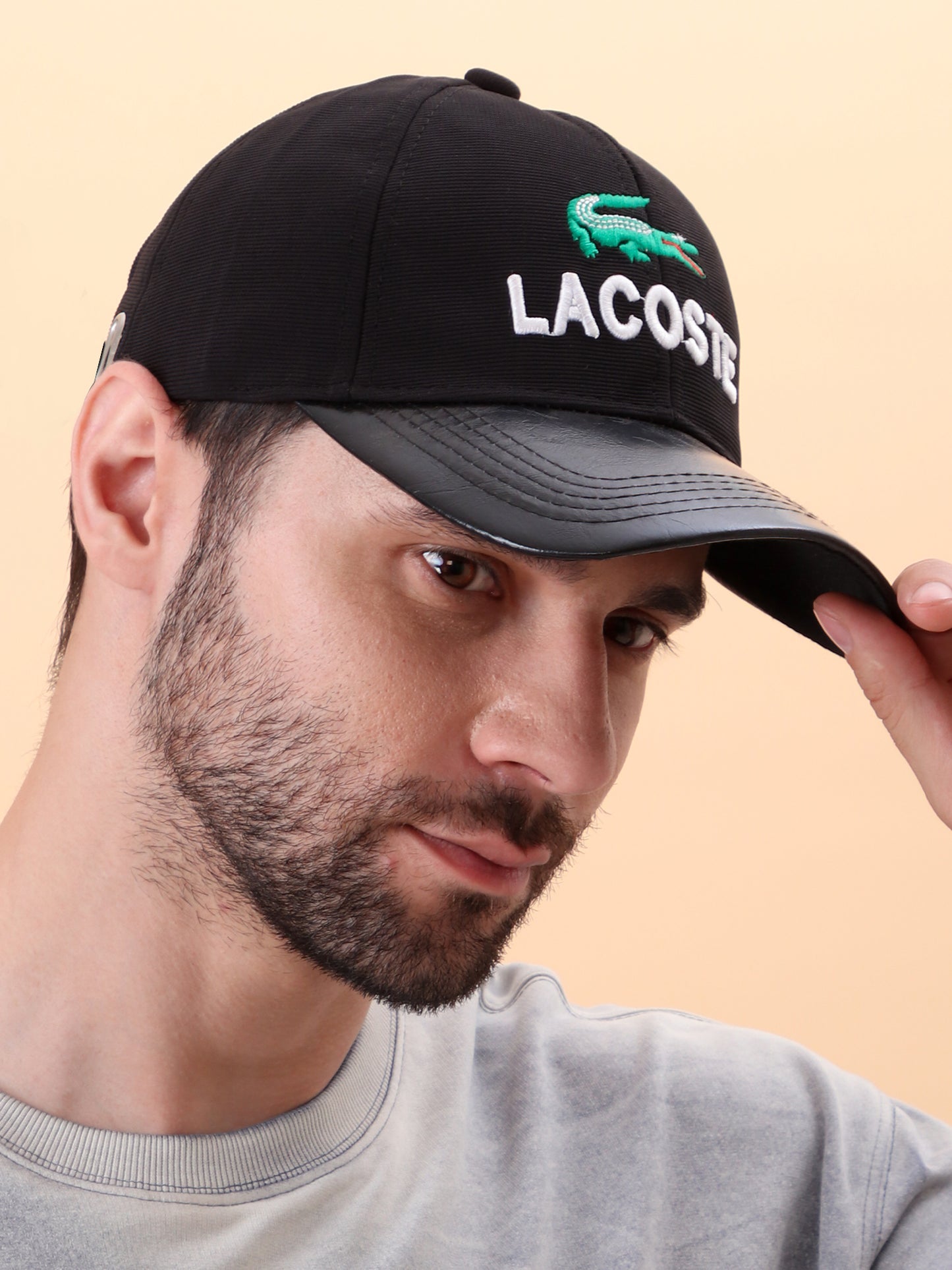 Lacoste Classic Black Crocodile Logo Cap