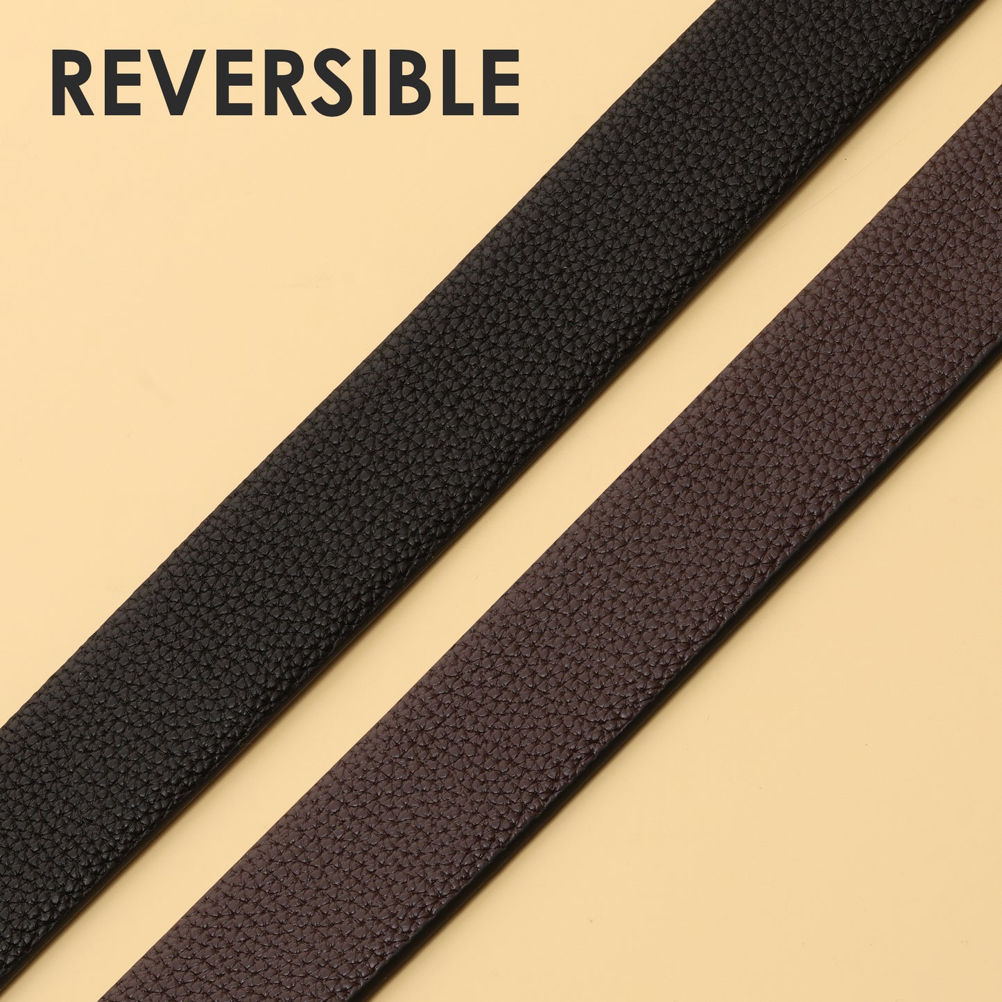 Blackberrys Reversible Black Textured Leather Belt