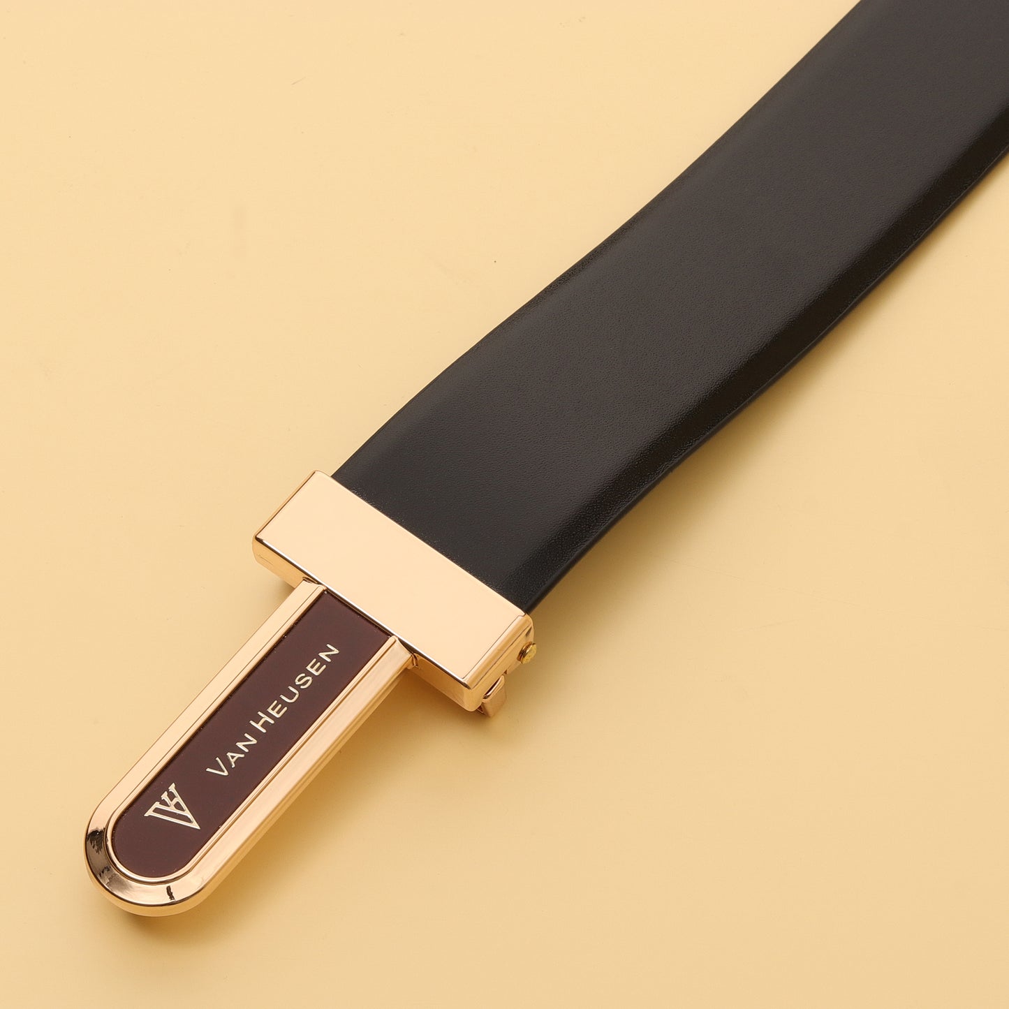 Luxe Reversible Leather Belt with Gold-Tone Buckle