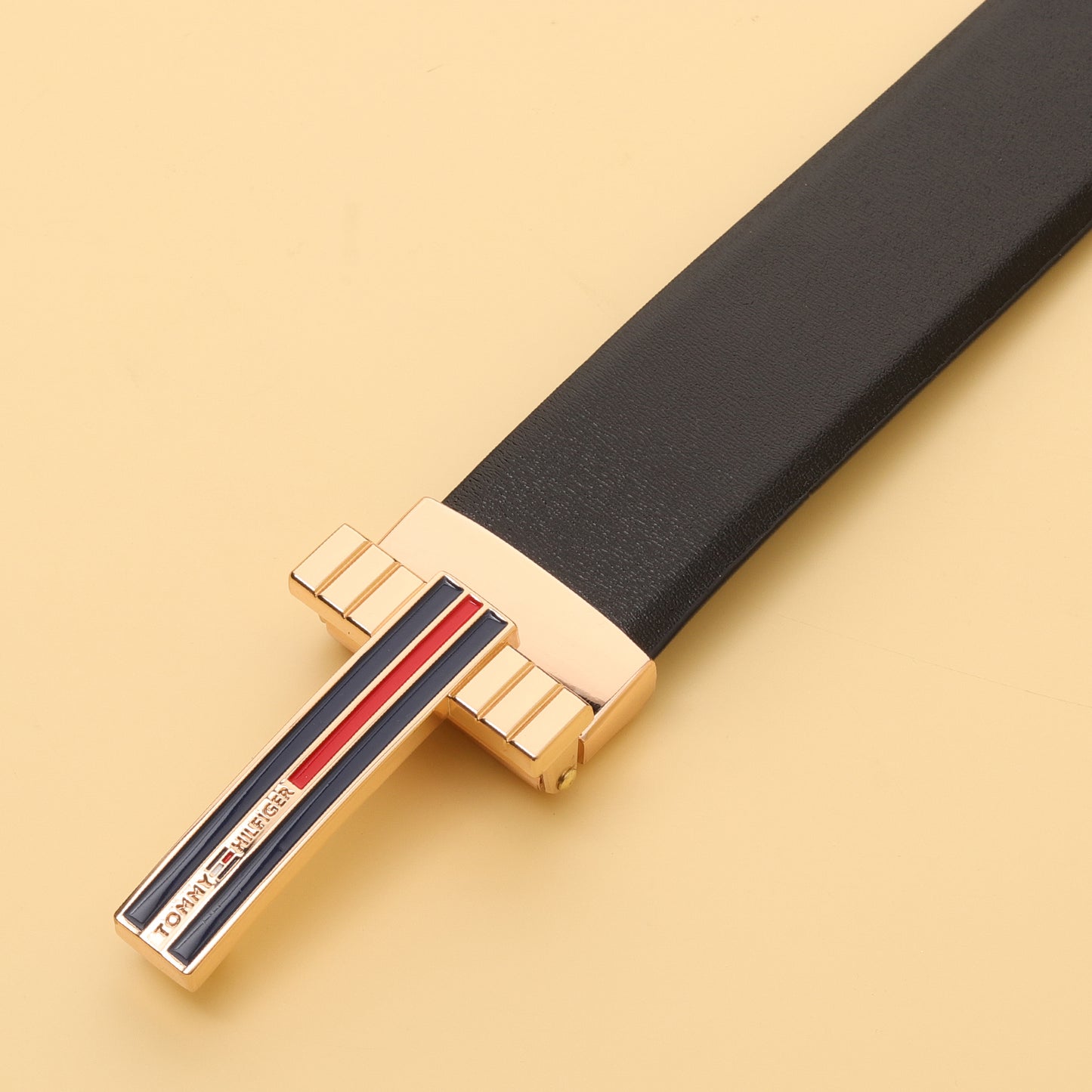 Hilfiger Gold Emblem Reversible Belt