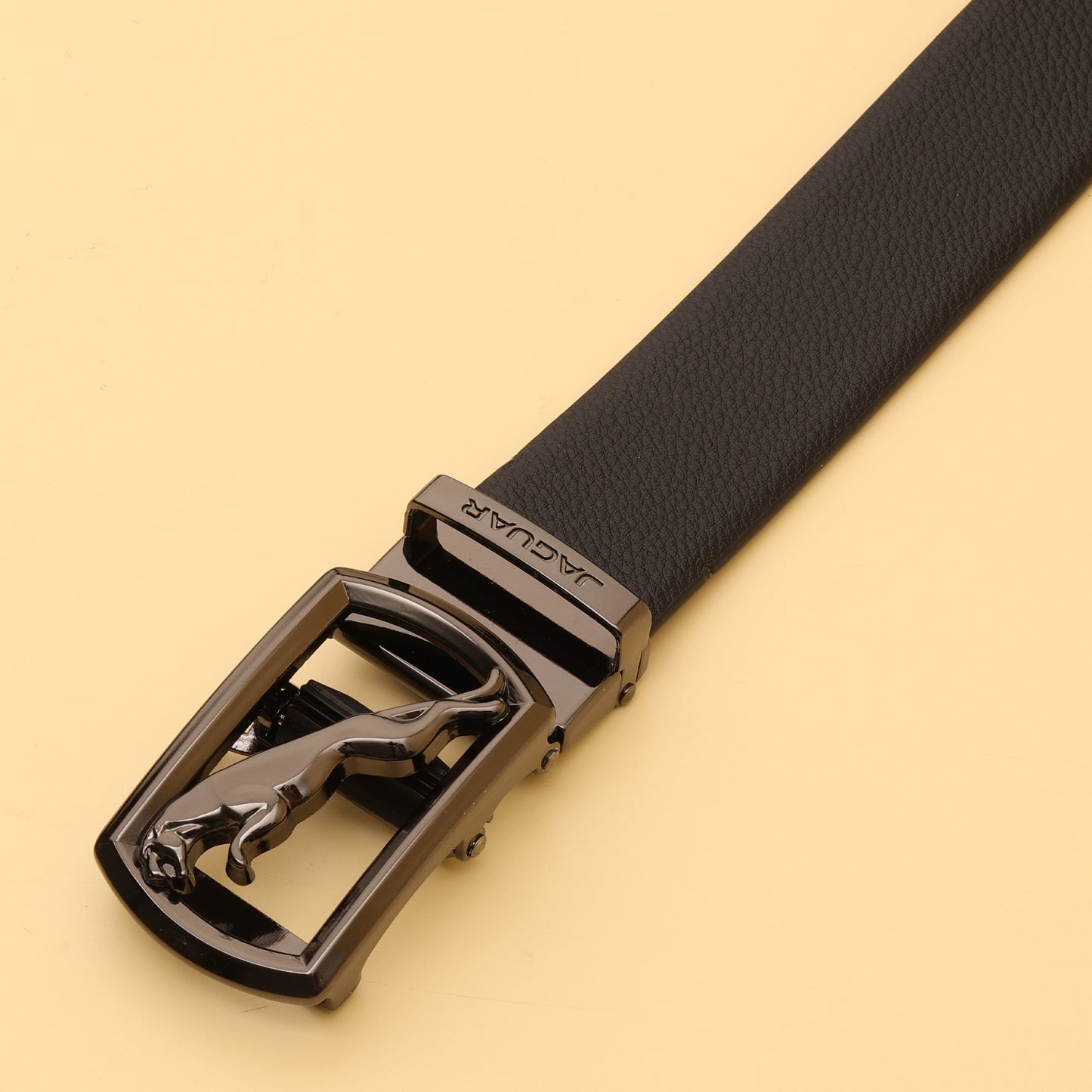 Black Panther Buckle Reversible Leather Belt