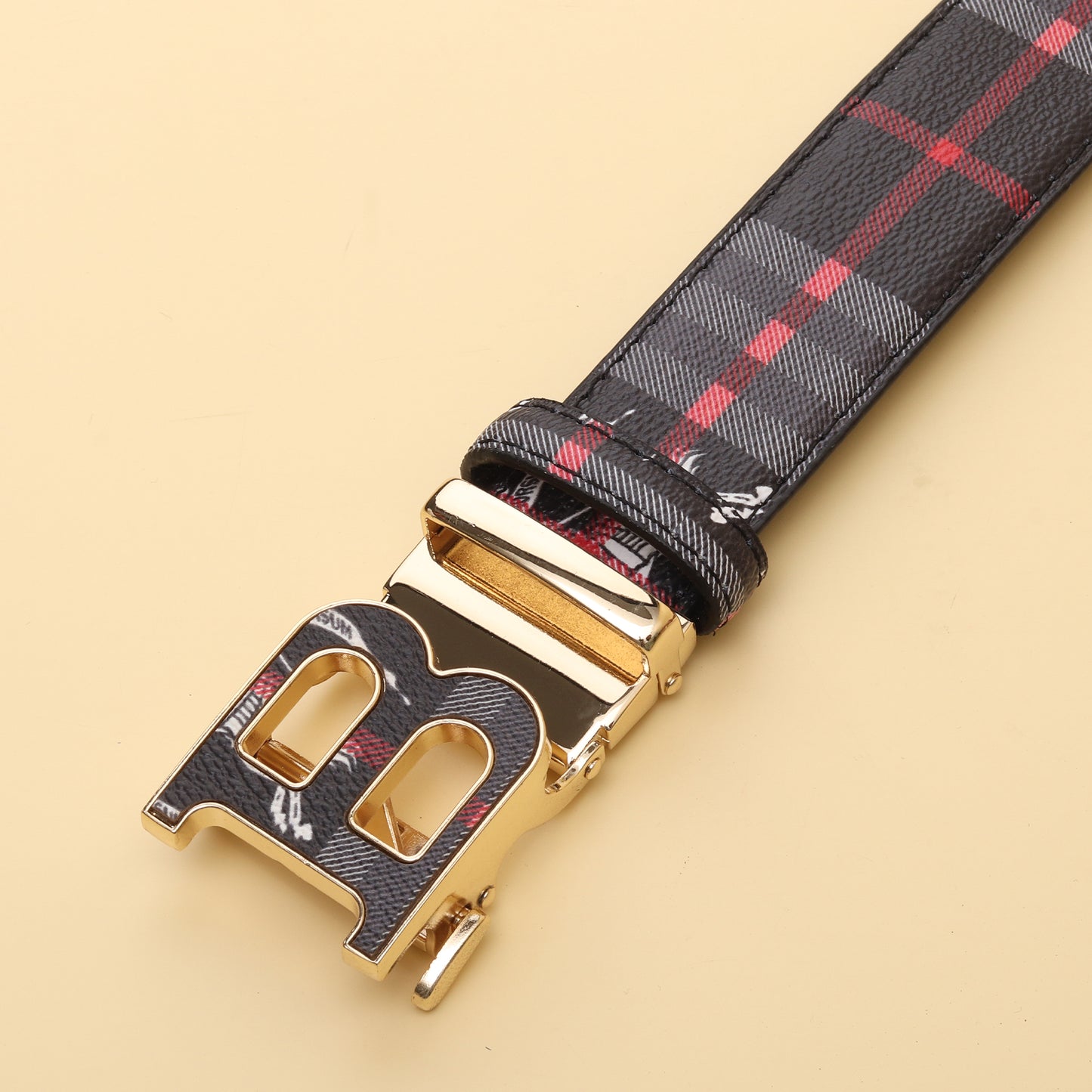 Burberry Monogram Plaid Belt