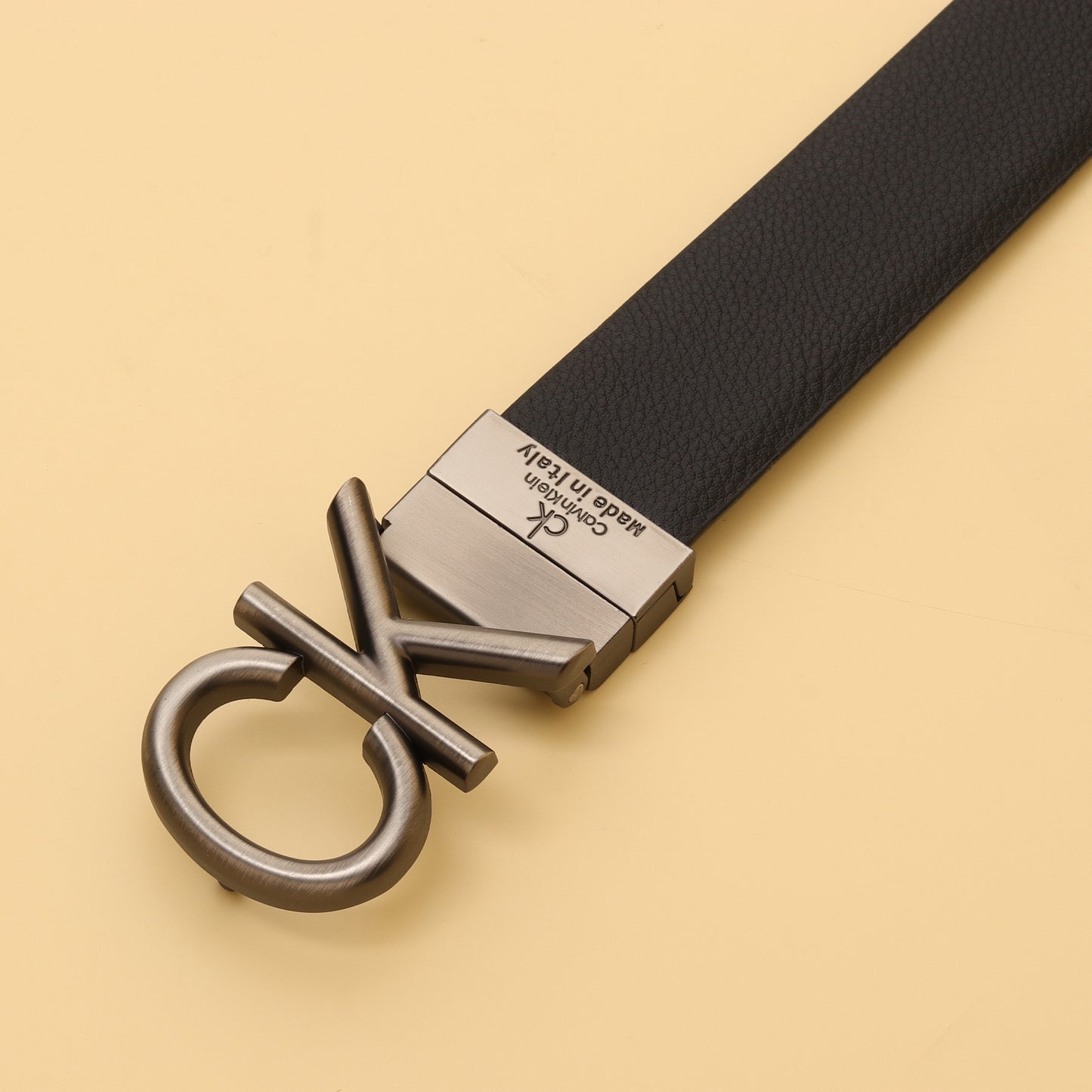 Bold Emblem Textured Belt