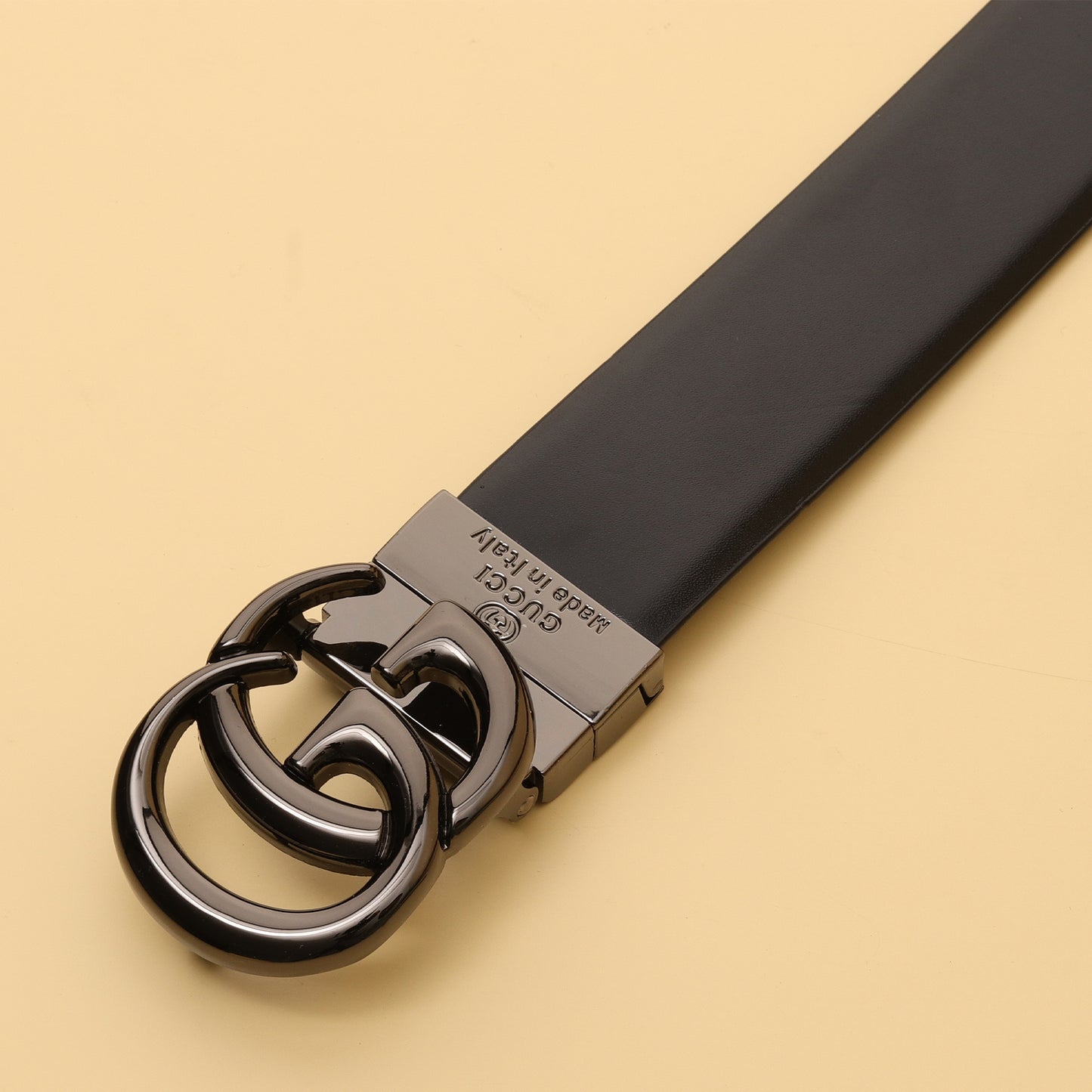 Gunmetal GG Logo Buckle Belt