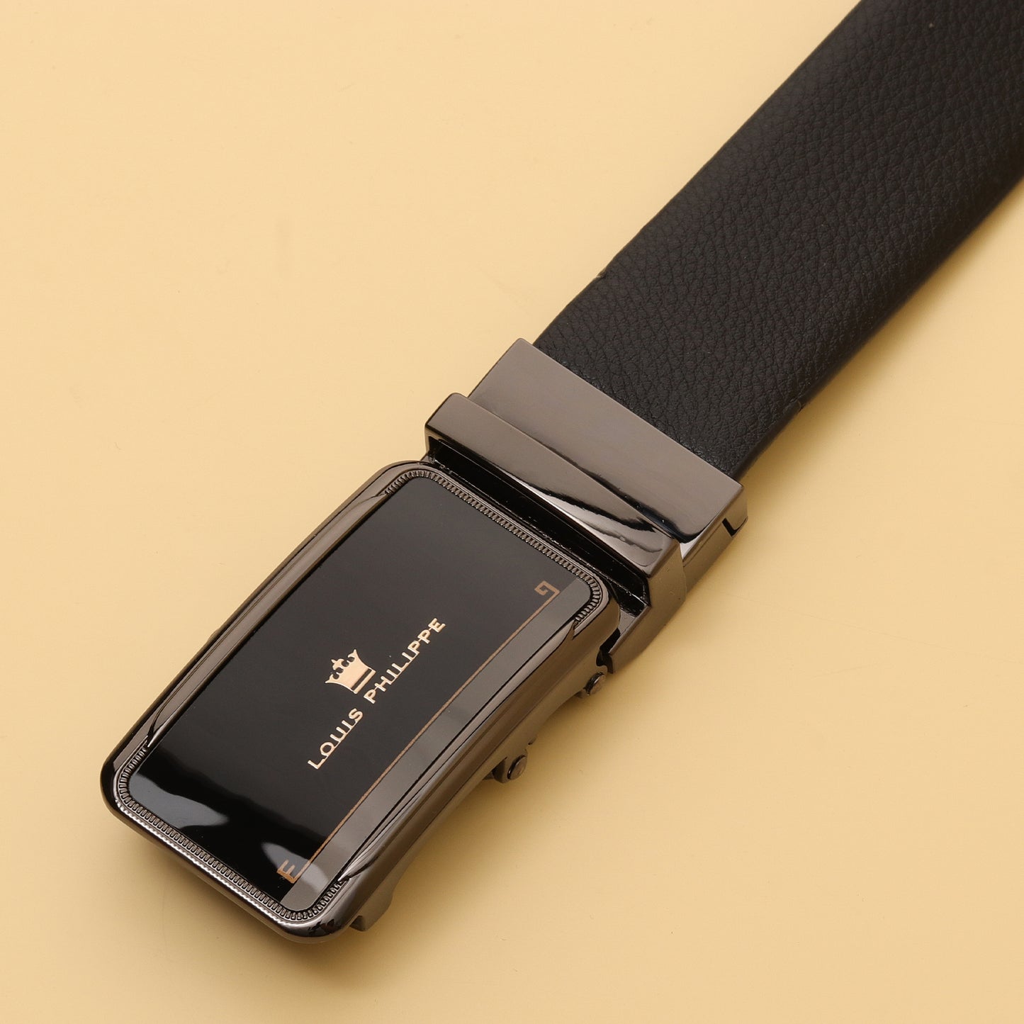 Philippe Reversible Black Leather Belt with Gloss Buckle