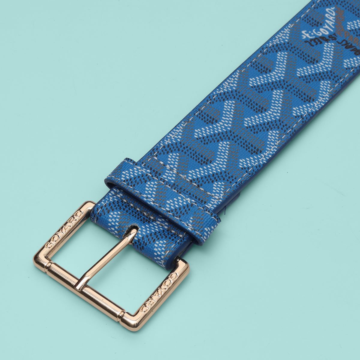 Cobalt Mosaic Gold Buckle Belt