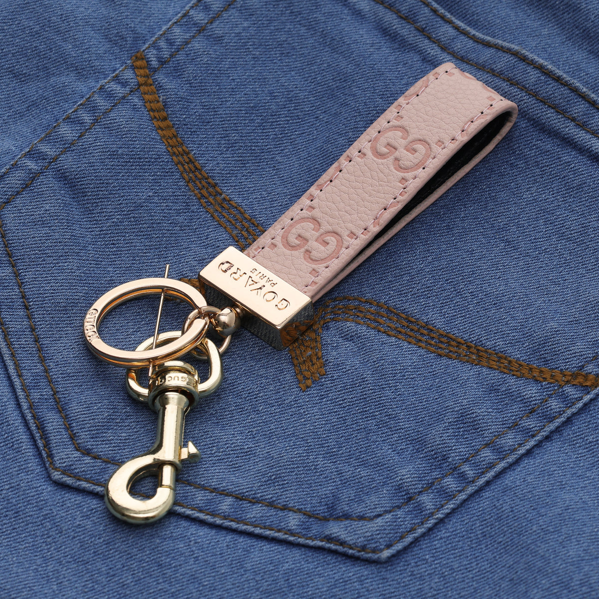 Blush Rose Utility Loop Keychain