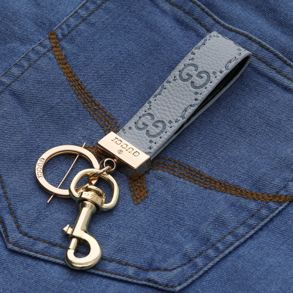 Ice Blue Utility Loop Keychain