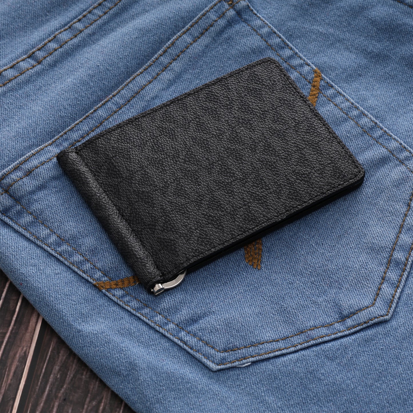 Slate Dark Textured Clip Wallet