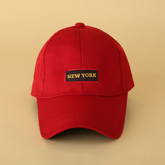 lassic Red "New York" Baseball Cap – Casual Streetwear Style
