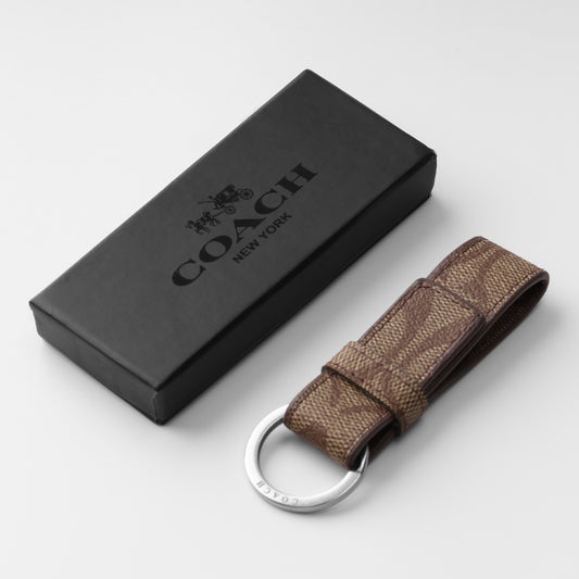 Dark Brown Leather Keyring