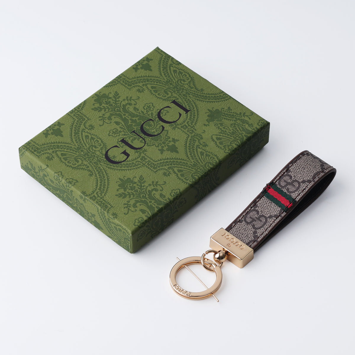 Mocha Stripe Loop Keychain