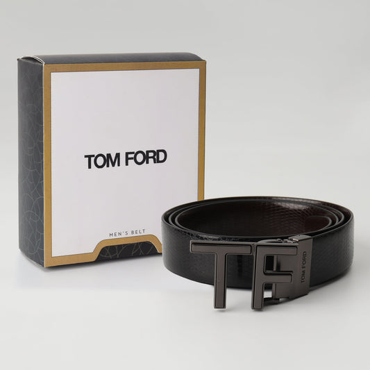 Noir TF Leather Belt