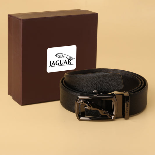 Black Panther Buckle Reversible Leather Belt