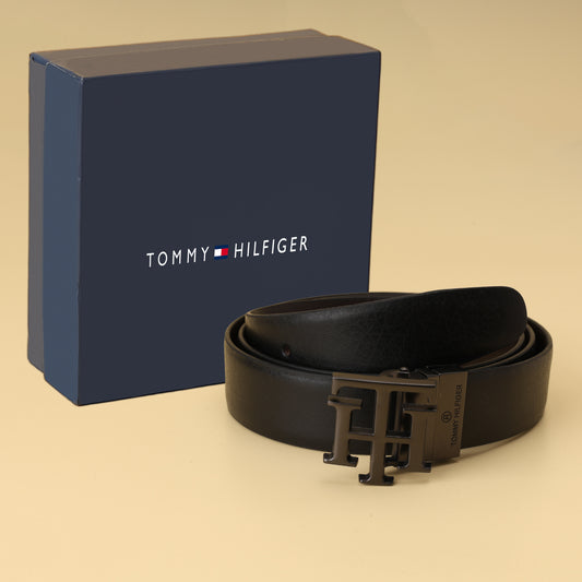 Modern Flag Buckle Leather Belt