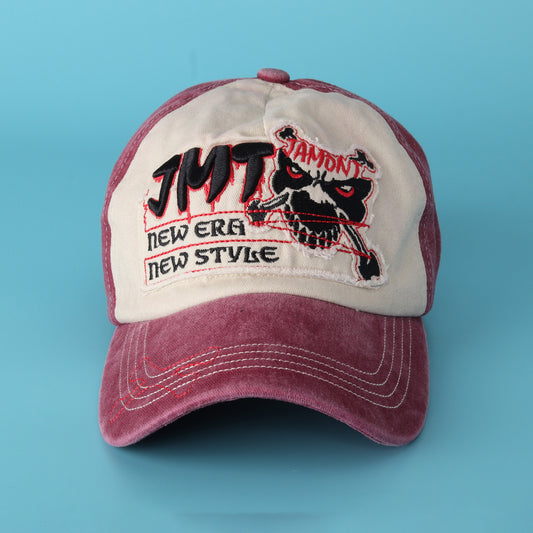 Washed Two-Tone Skull Baseball Cap