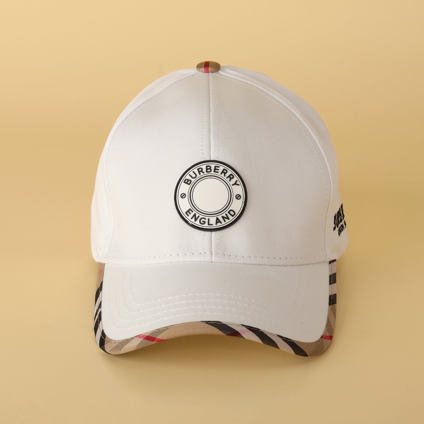 White Designer Cap – Classic Checks, Modern Street Vibes