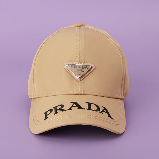 Prada Beige Logo Baseball Cap
