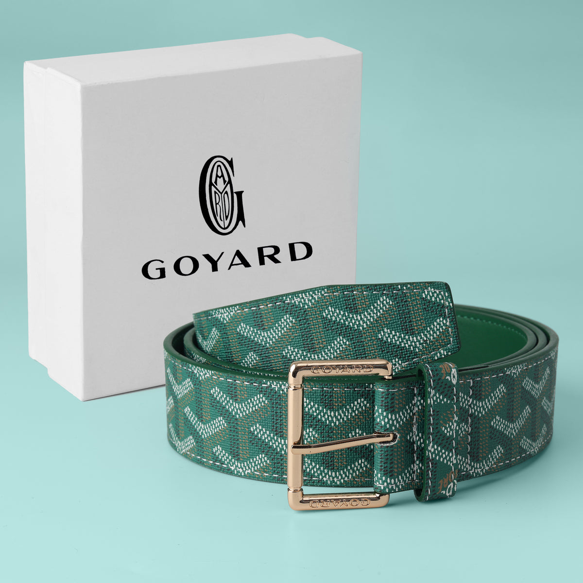 Emerald Mosaic Gold Buckle Belt
