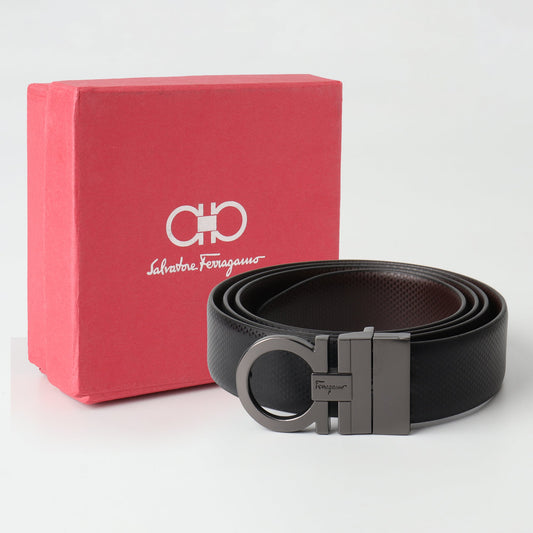 Gancini Matte Black Belt