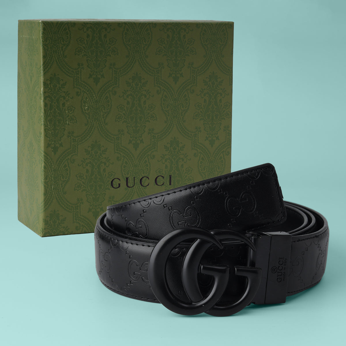 Onyx Shadow Statement Buckle Belt
